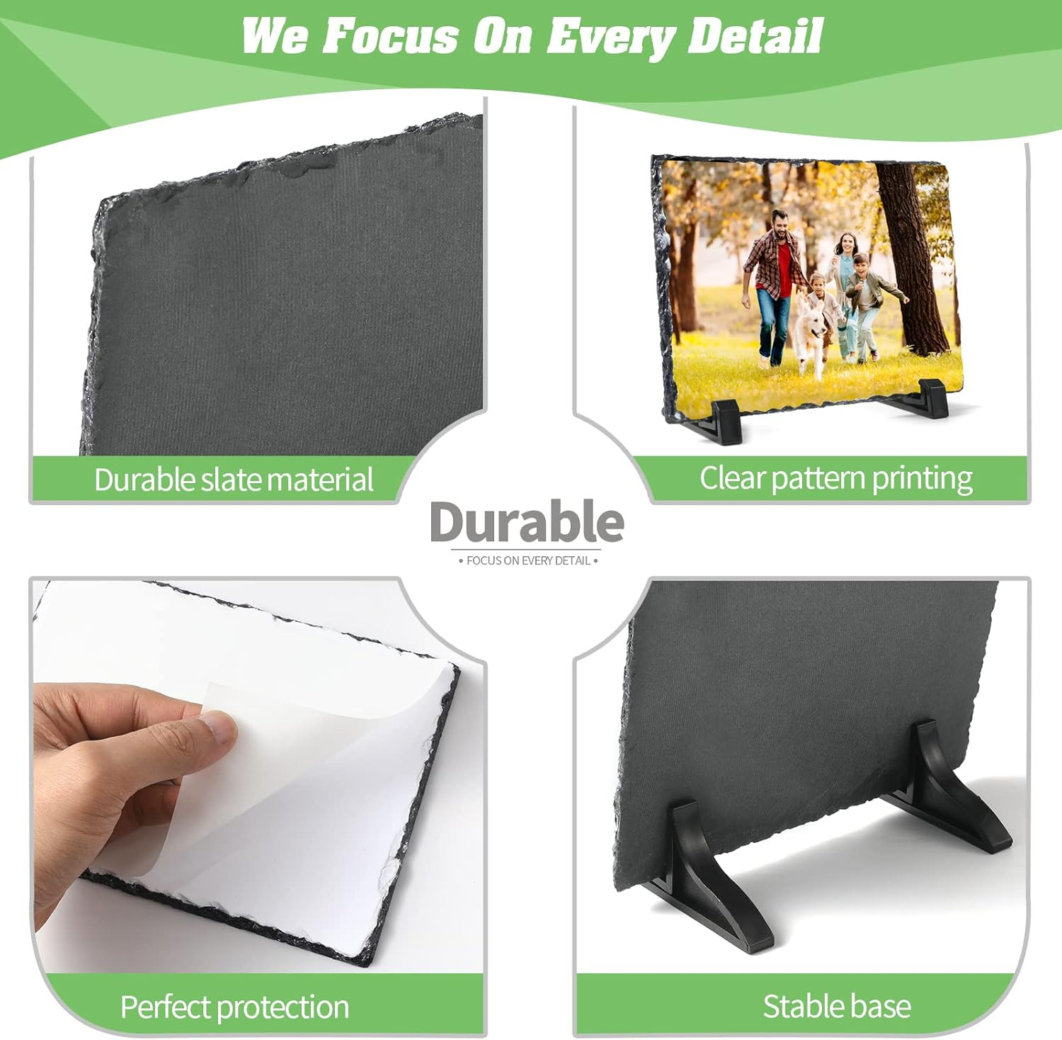 20 Sublimation Slate Photo Frames 4×6 with Display Holder for Events