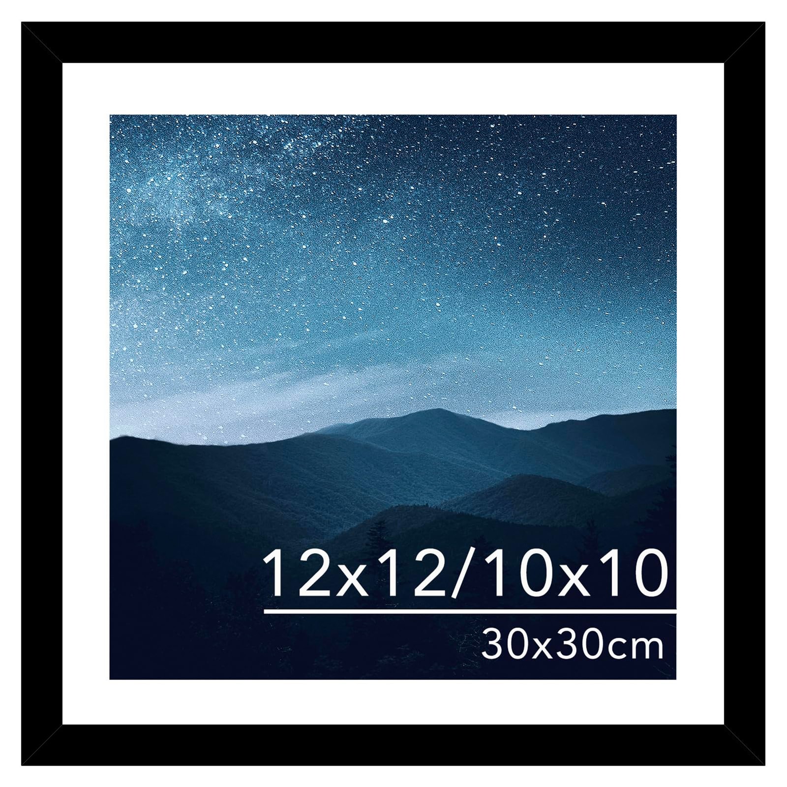 12×12 Picture Frame with Mat for 30 x 30cm Diamond Art Painting, Black