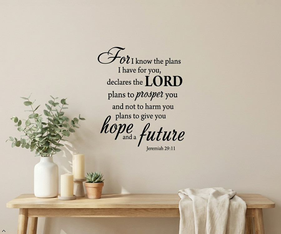 Jeremiah 29:11 Quotes Sayings Words Art Decor Lettering Vinyl Wall Bible Verse