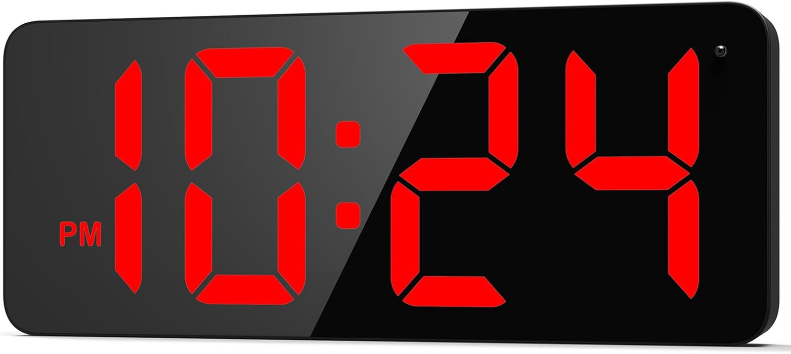 LED Digital Wall Clock with Large Display, Big Digits, Auto-Brightness, 12/24Hr