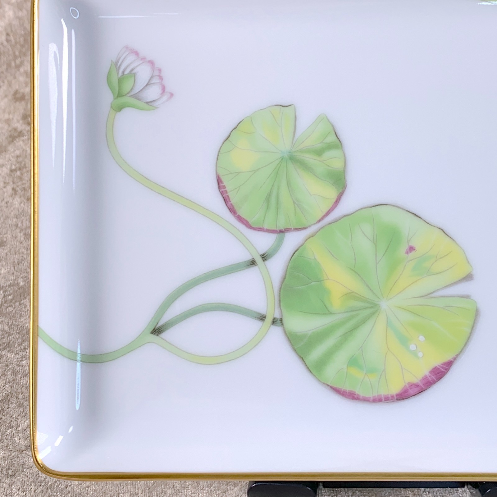 Hermes Paris Sushi Plate Change Tray Nil Nile Porcelain Tableware with Case