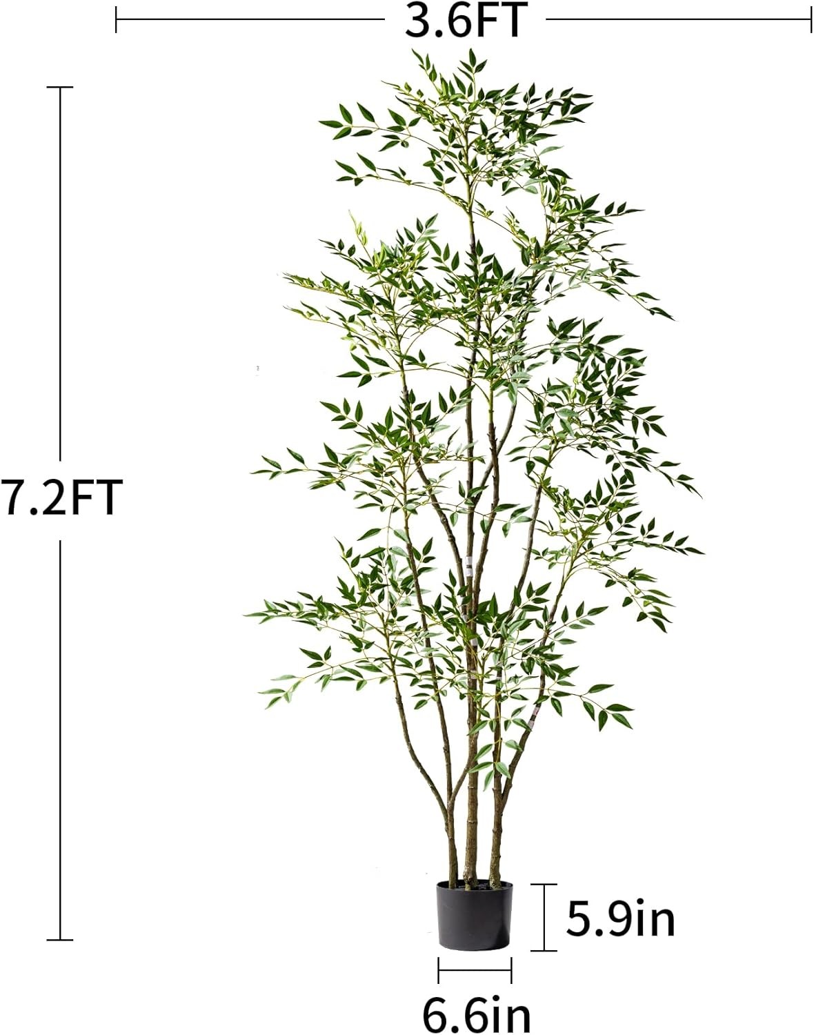 7.2ft Faux Bamboo Tree Artificial Nandina Tree Artificial Indoor Plants