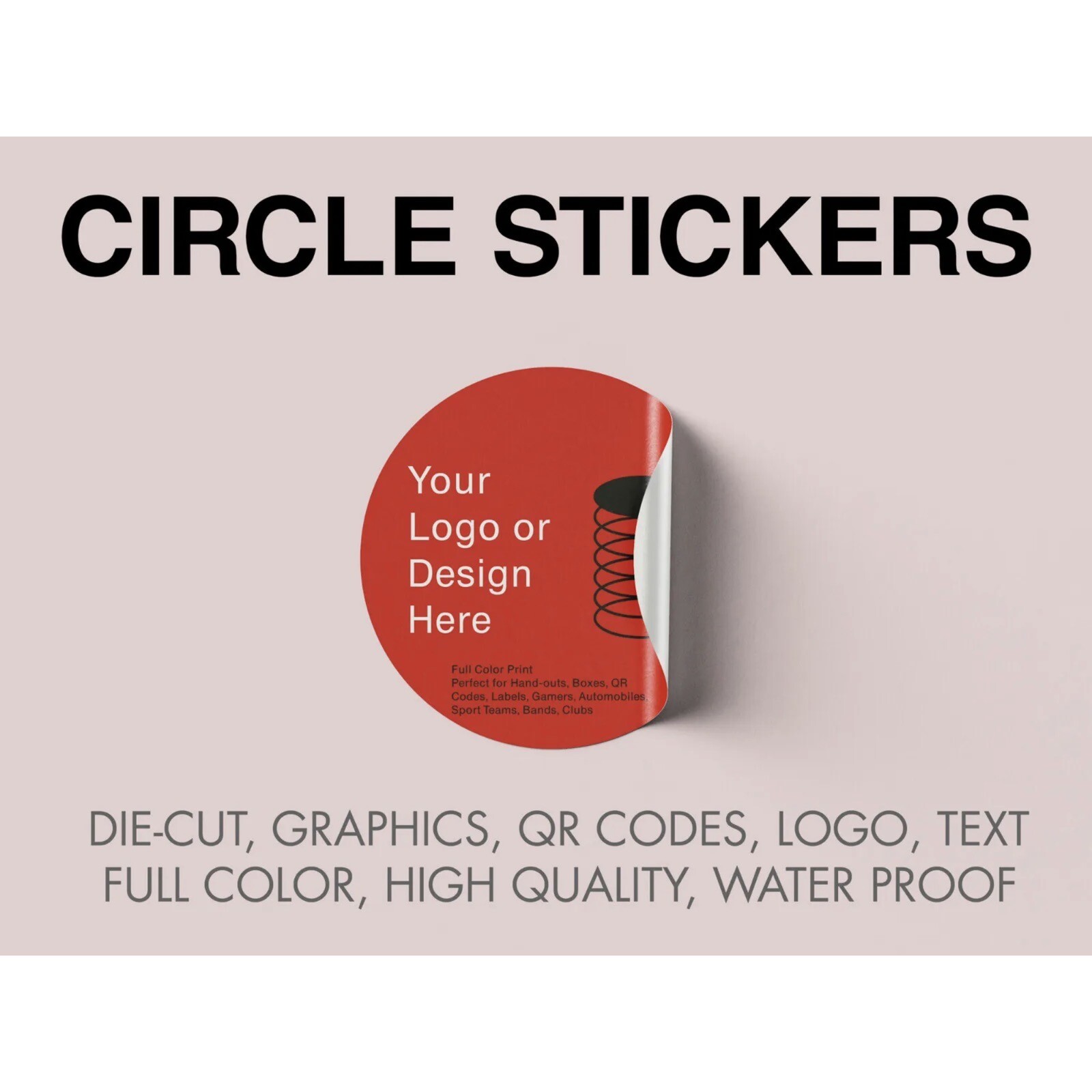 50 3×3 Custom Printed Full Color Outdoor Vinyl Car Bumper Sticker Decal Die Cut