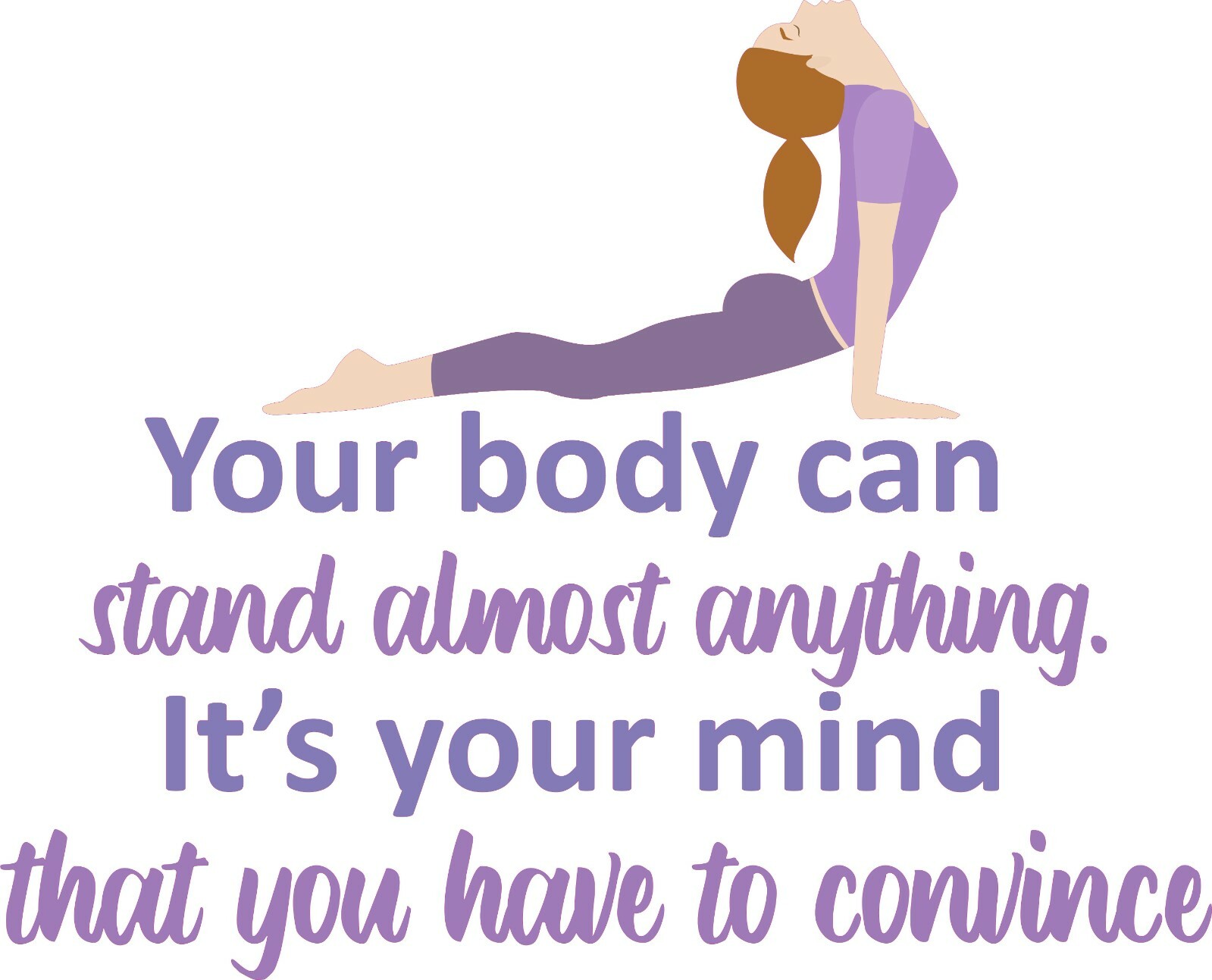 Yoga Exercise Quotes Decor Multicolored Gym Workout Design Vinyl Home Wall Decal