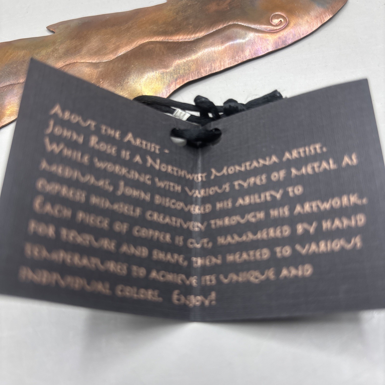 Copper Fish Decor Sculpture 6” Length