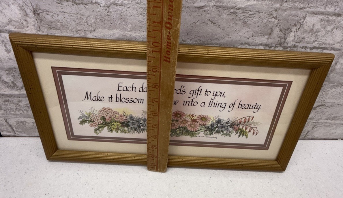 HOMCO Gold Framed Inspirational Quote Charles Humphrey “Each day is Gods gift”