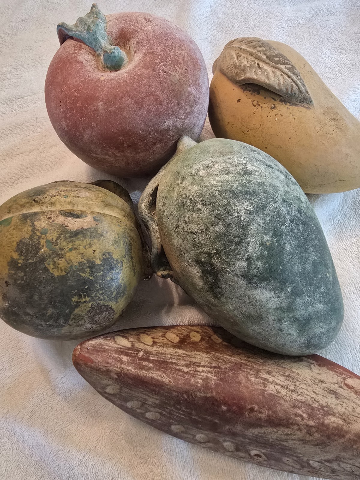 Vintage Terracotta Rustic Multicolor Fruit Set of 5 Decorative Home Décor