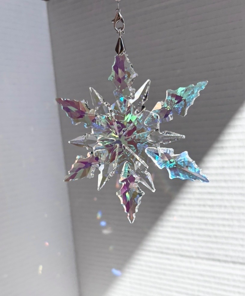 Crystal Snowflake Sun Catcher Christmas Tree Decor Czech Bohemia Crystal Gift