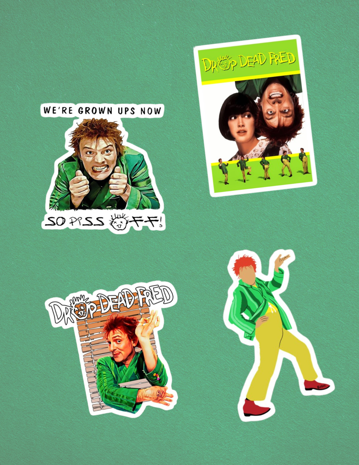 Drop Dead Fred 90’s Movie 4pc Sticker Pack
