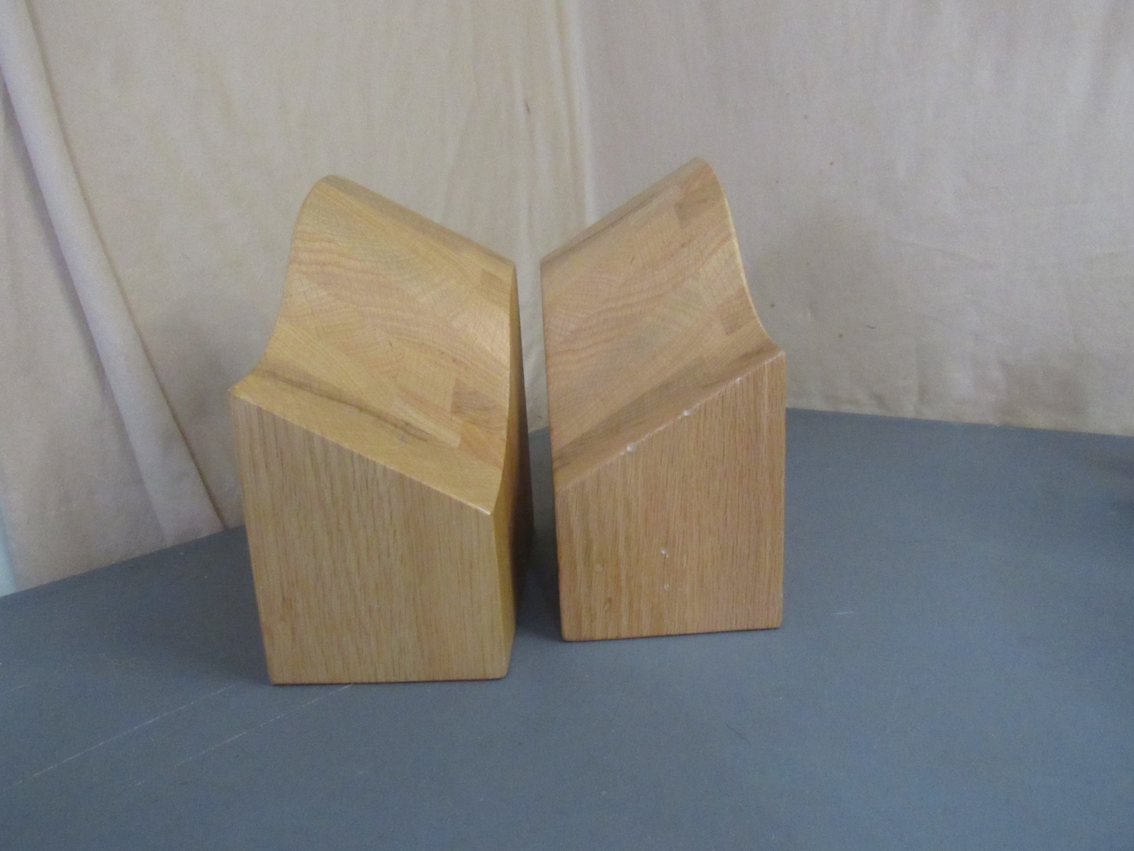 Gorgeous Hand Crafted Studio Craft Wood Bookends Spectra Wood