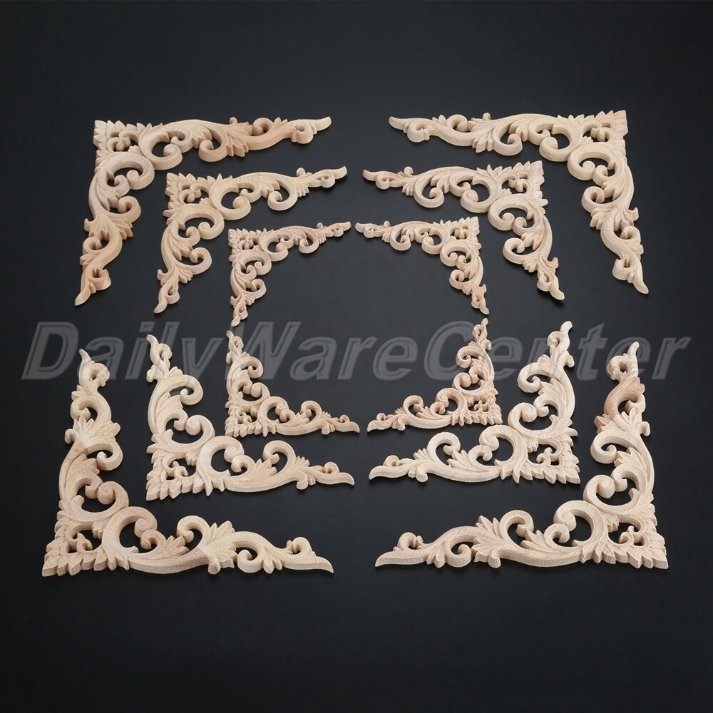 Simply Style Unpainted Wood Decorative Flowers Oak Wood Dyes Easily