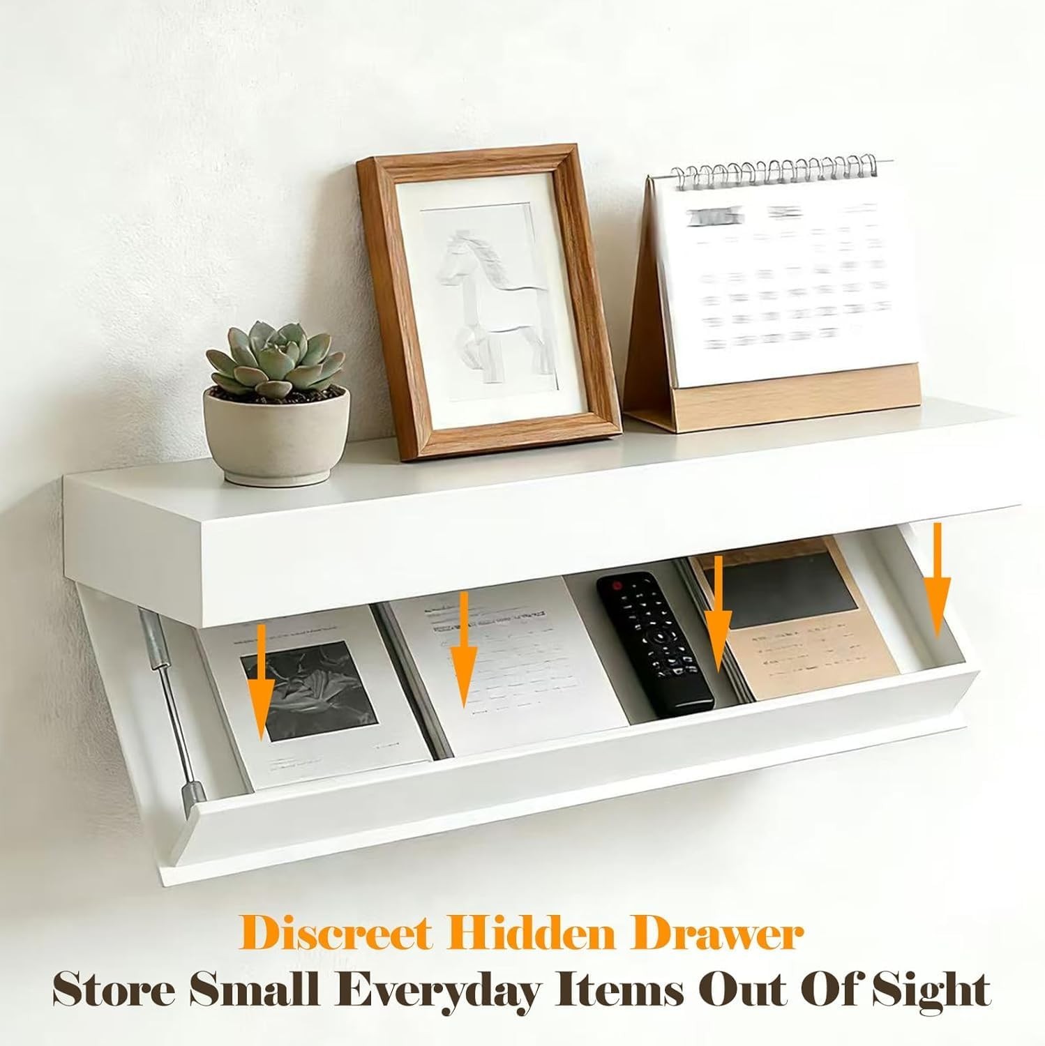 Magic Hidden Storage Box – Wall Mounted Shelf Solid Wood Floating Storag Decor