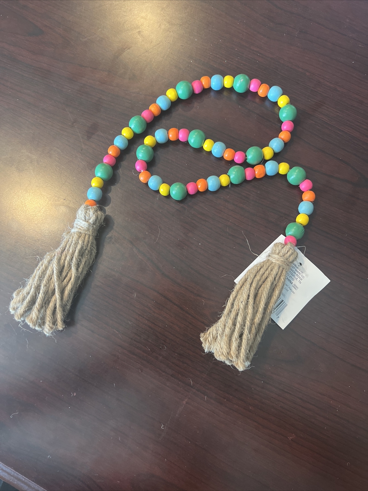 True Living Decorative Wood Bead Strand- Multicolor, NEW