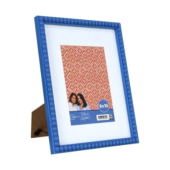 Mainstays by Becky G. Beaded Photo Frame, 5x7in 8x10in Blue Eyes