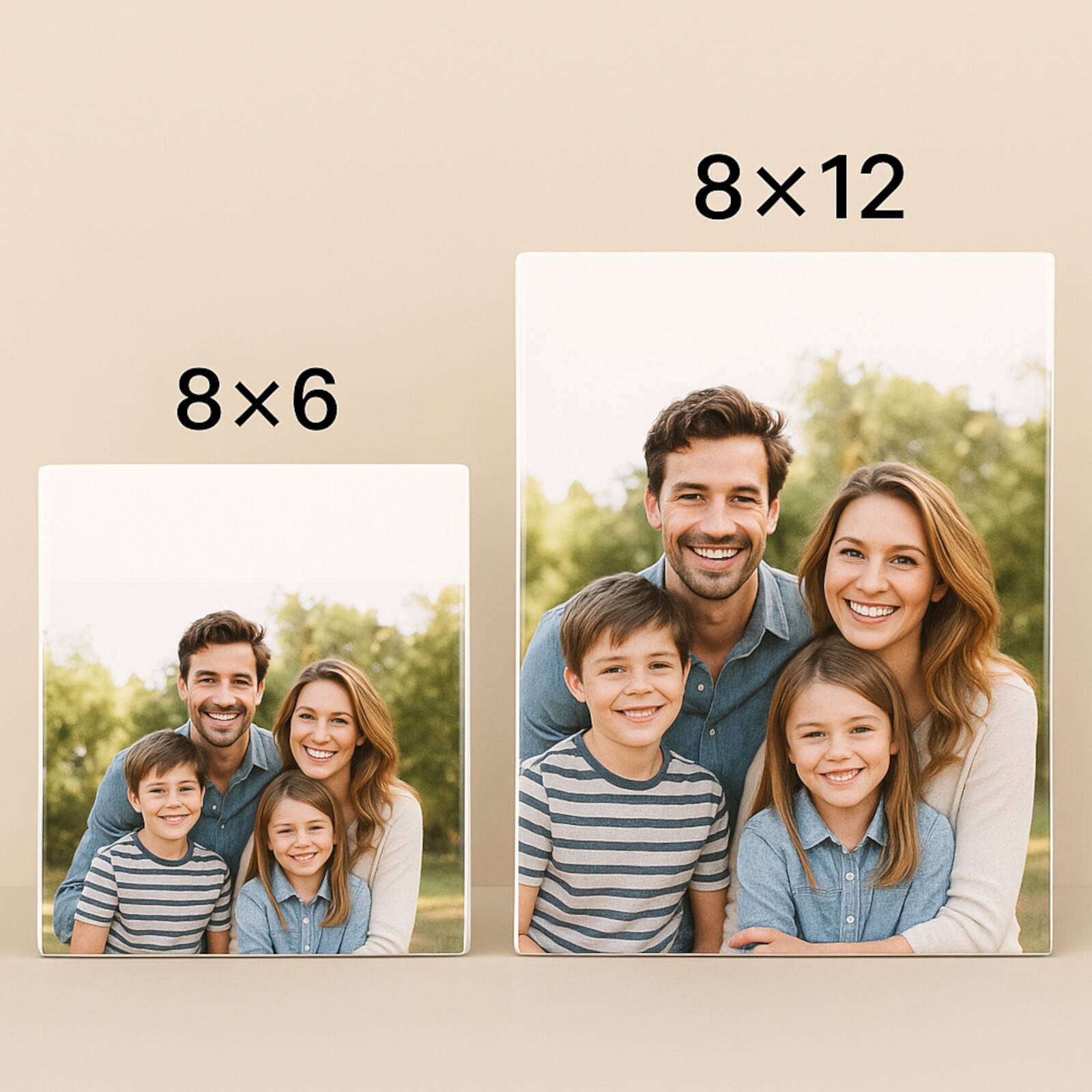 Custom Family Photo Ceramic Tile Gift – Home Decor with Lifetime Print – Quality