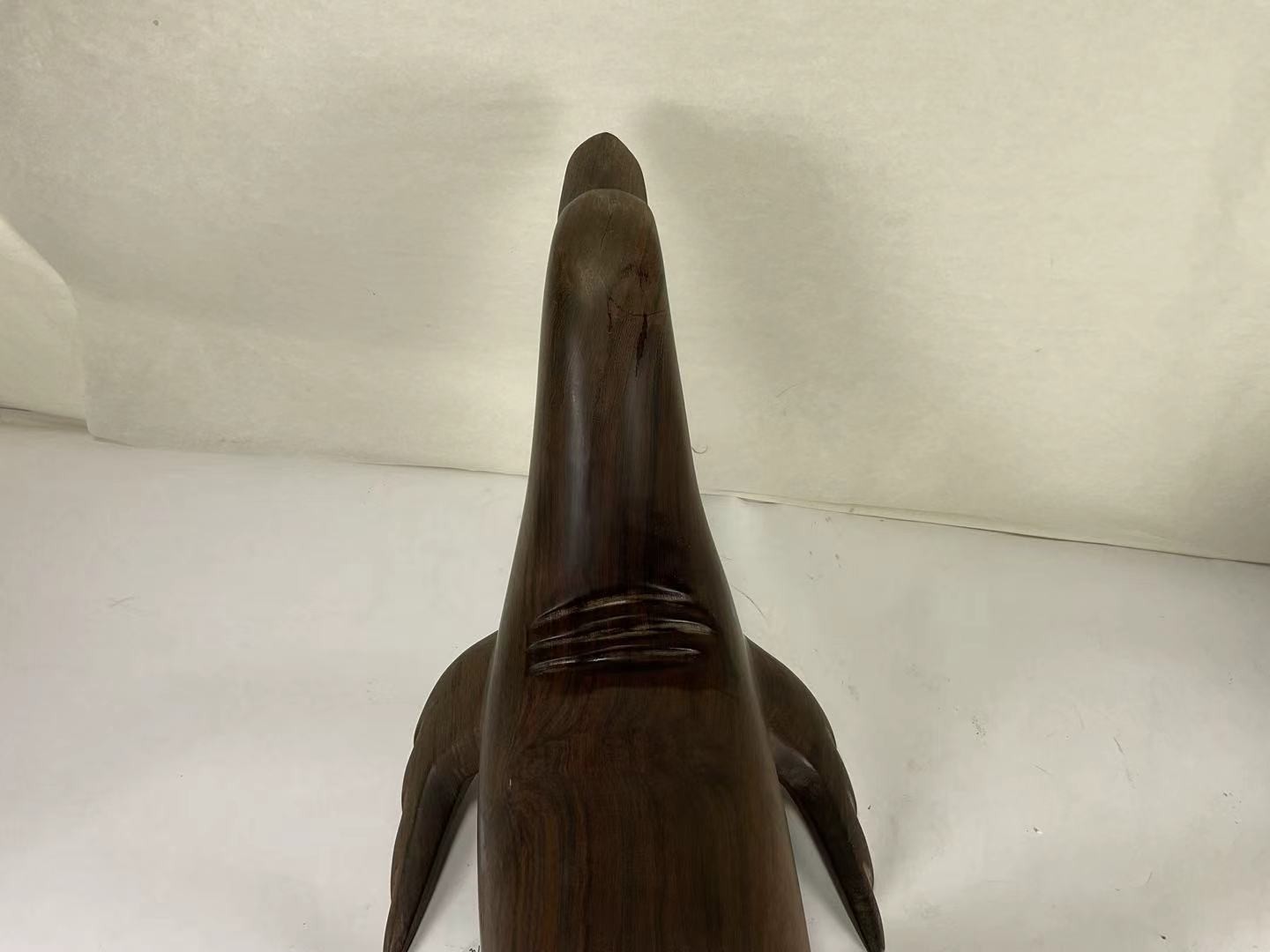 AAA77 Brown Wooden Large Hardwood Carving of a Sea Lion Home Decorative