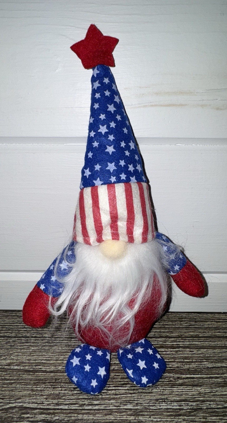 American Flag Patriotic Gnome Plush Red White & Blue Ornamentally You July 4th