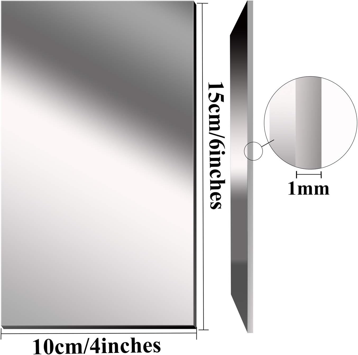 12 Pack Mirrors Plastic Mirror Decor Flexible Mirror Sheets Self Adhesive Mirror