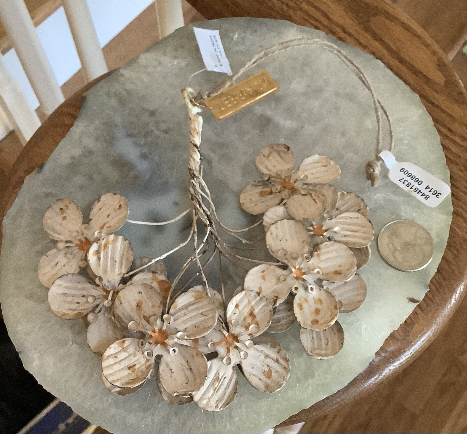 Anthropologie/Terrain Metal Wire Flowers Iron Dogwood Floral Bunch NWT