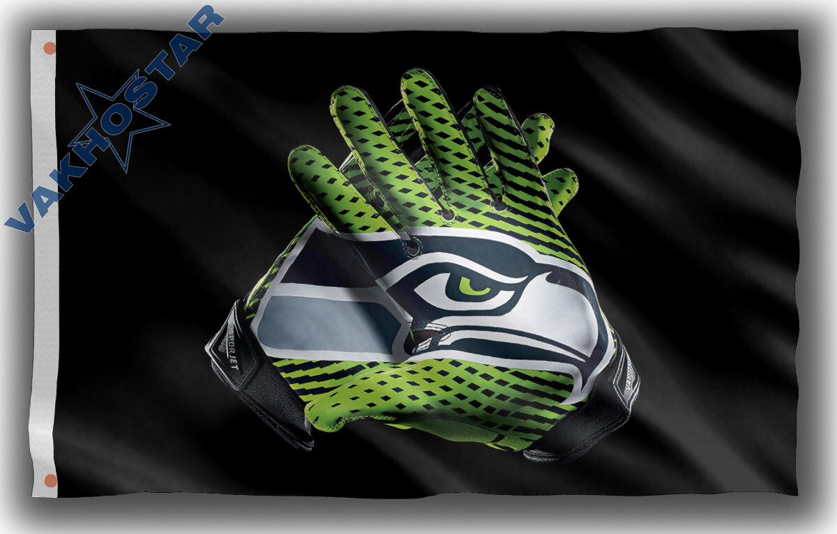 Custom Flag Football Team Memorable Flag 90x150cm 3x5ft Seahawks Gloves Banner