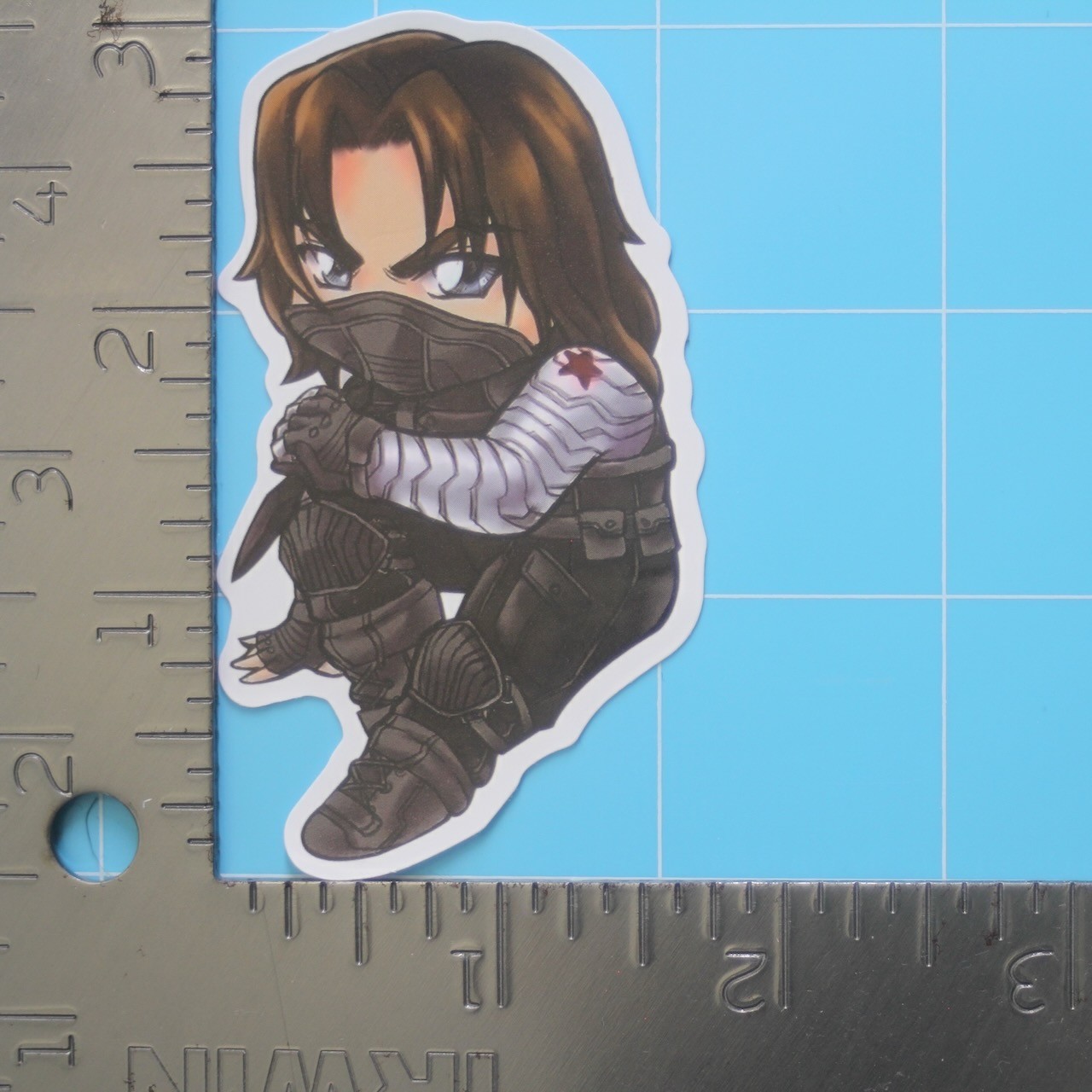 Marvel Universe MCU Sticker (BUCKY BARNES) Superheroes Chibi, Gloss PVC Decal