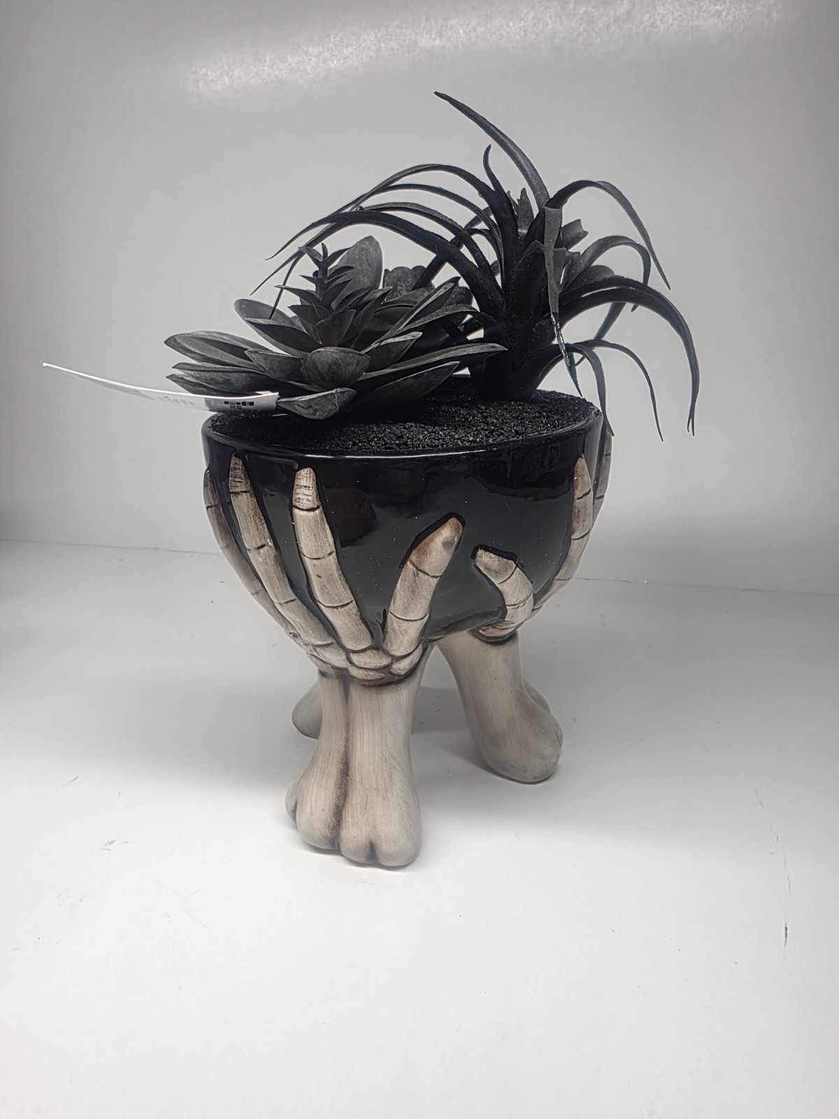 Skeleton Bone Hands Witch Gothic Black Artificial Succulent Home Decor