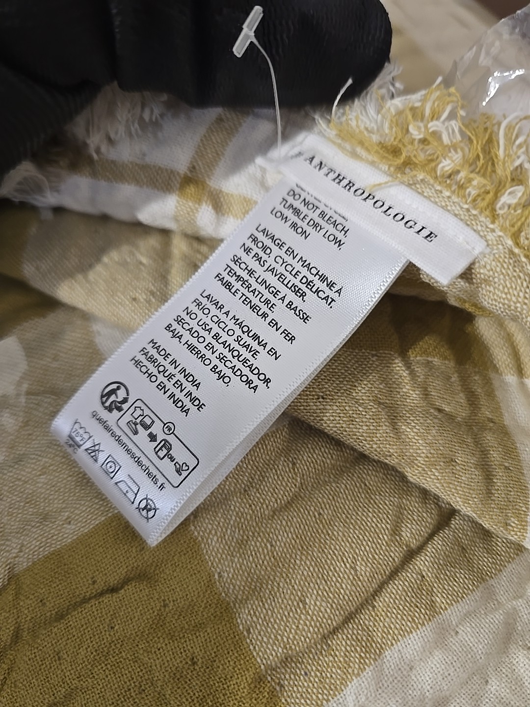 Anthropologie Ana Cotton Gauze Woven Throw Blanket 50×70 Cozy Neutral Boho NEW