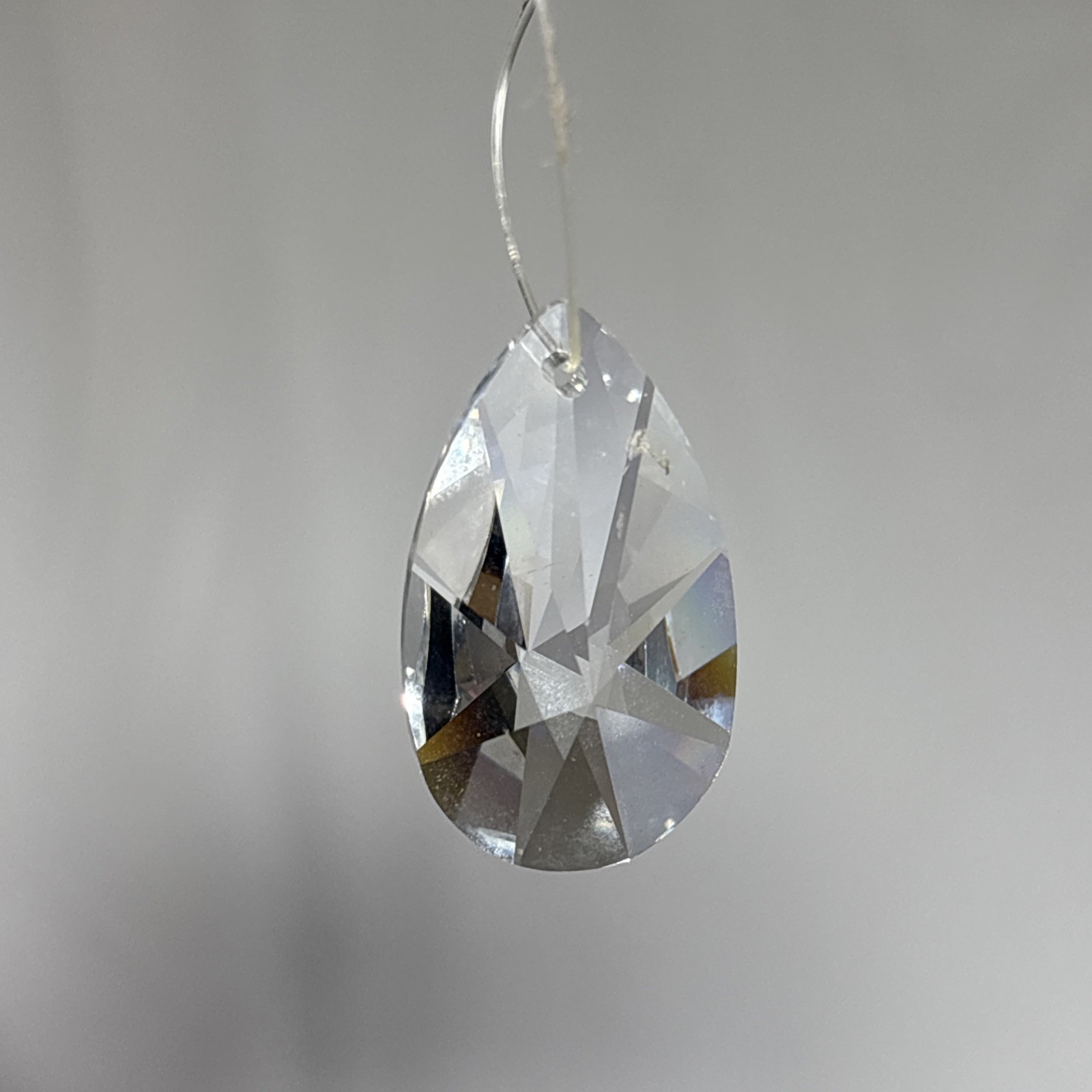 Swarovski Crystal Cut Hanging Tear Drop Figurine Faceted Sun Catcher 1.25 In.