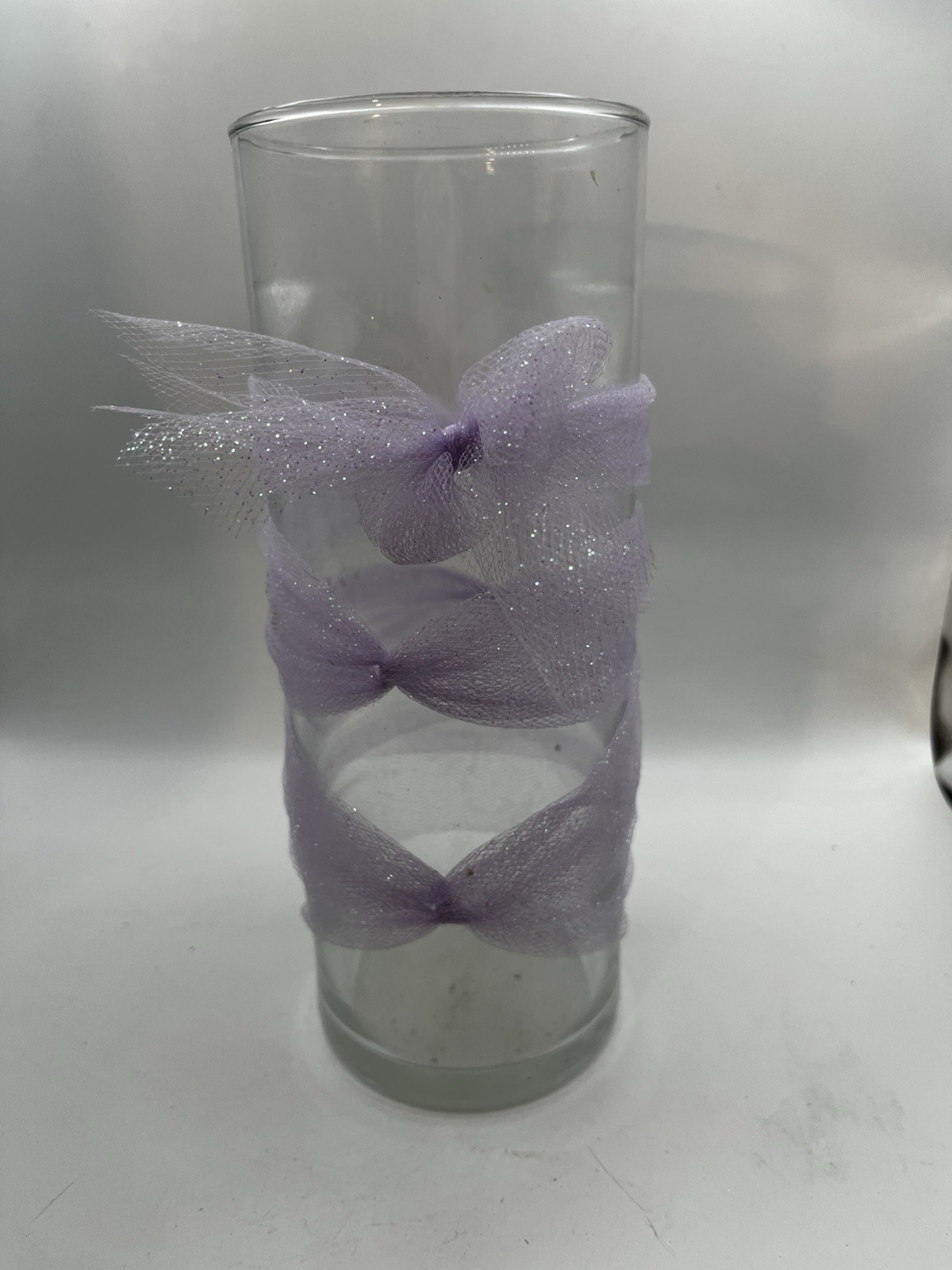 Clear Cylinder Vases 6 Inch With Lavender Tule