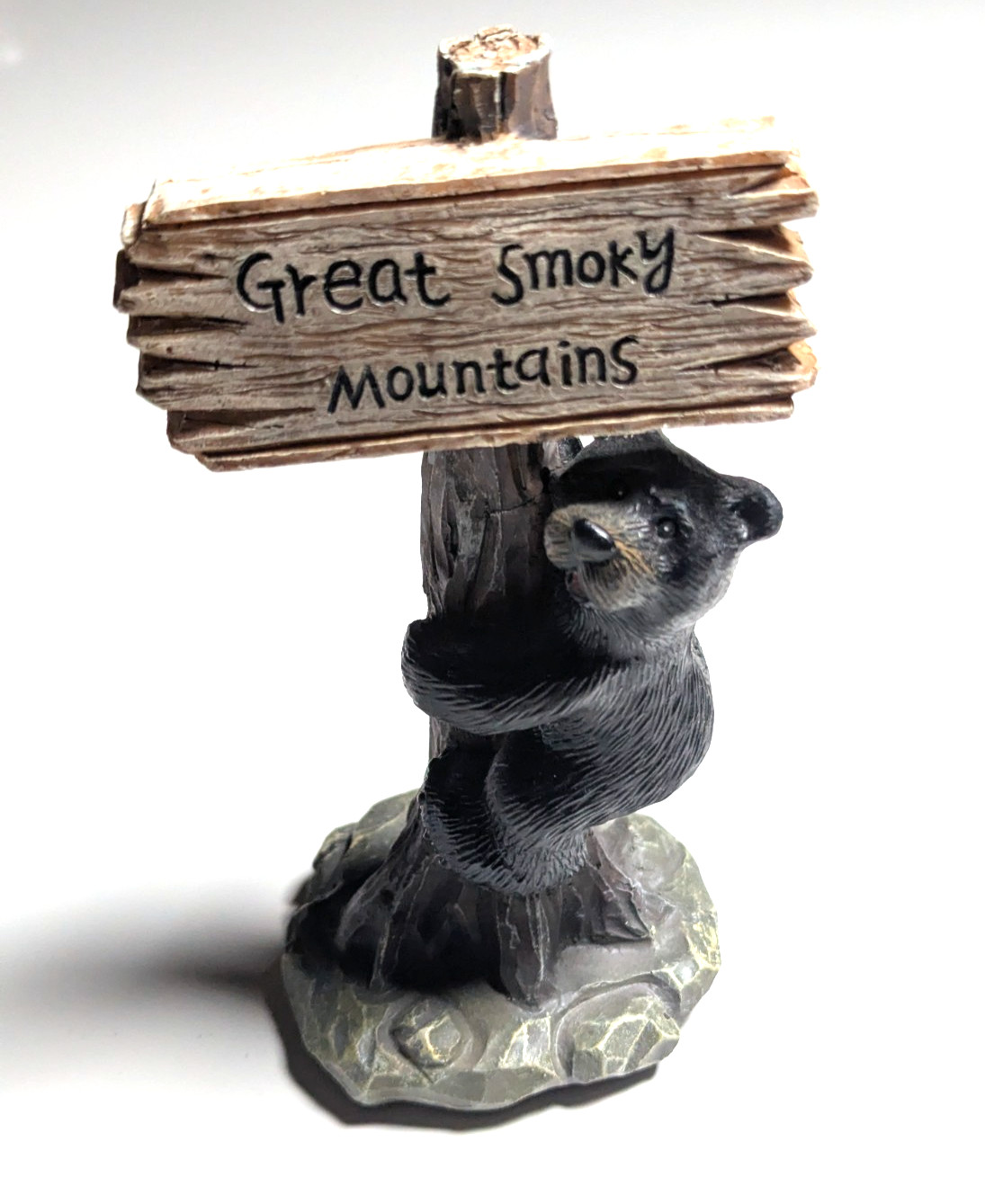 Great Smoky Mountains Statue Figure Sign with Black Bear 5.5″