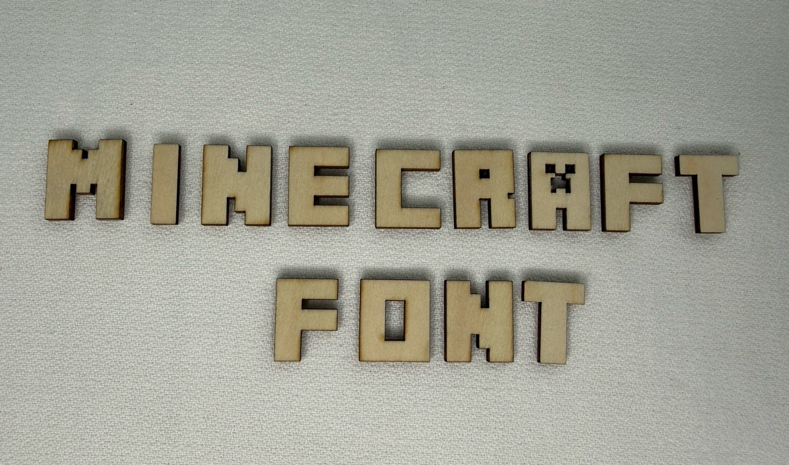 Laser Cut Unfinished Wood Letters or Numbers Mine Craft Gaming Font Cutout
