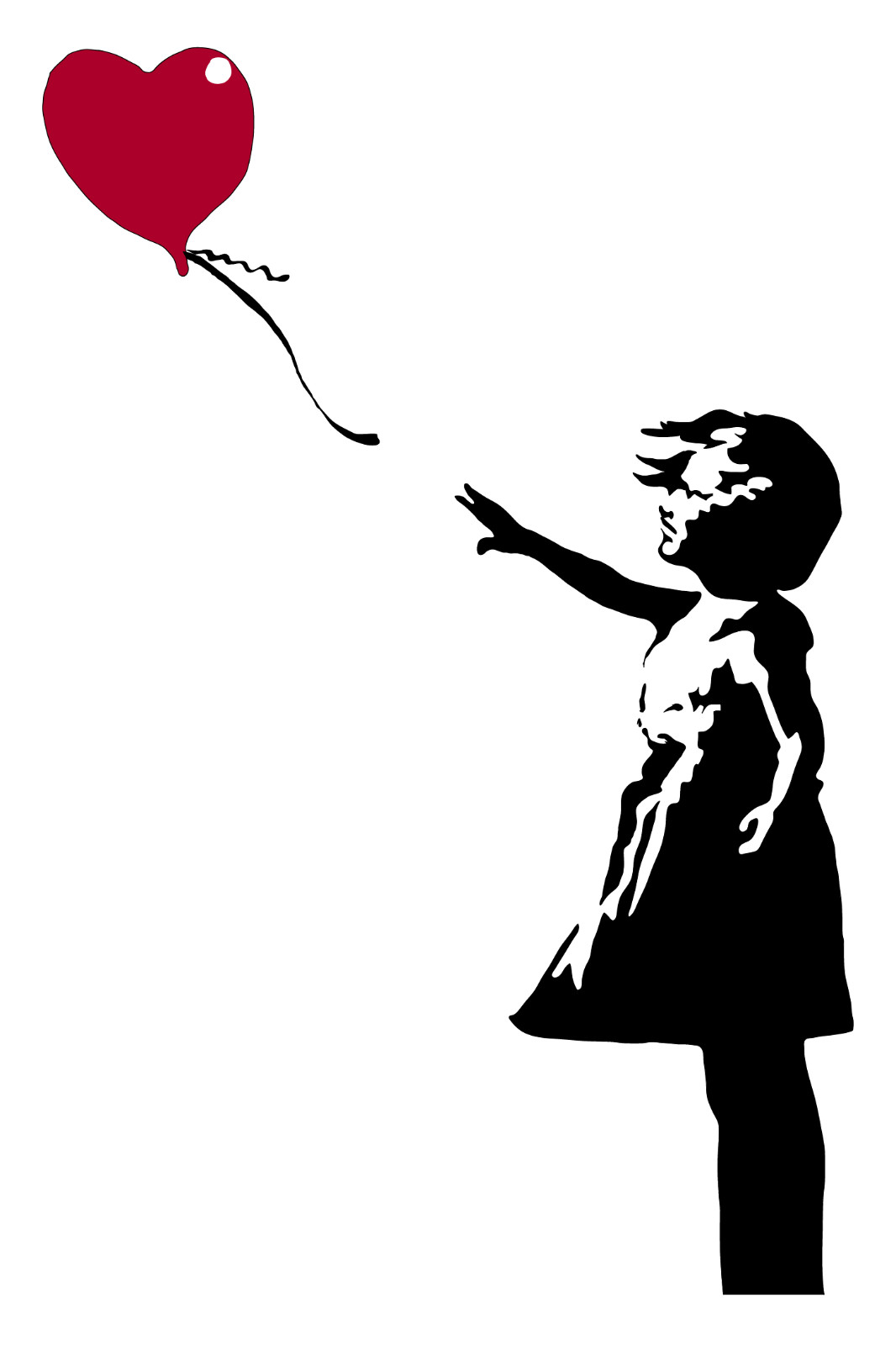 Famous Banksy Street Art Little Girl With Balloon Decor Vinyl Wall Decal Sticker