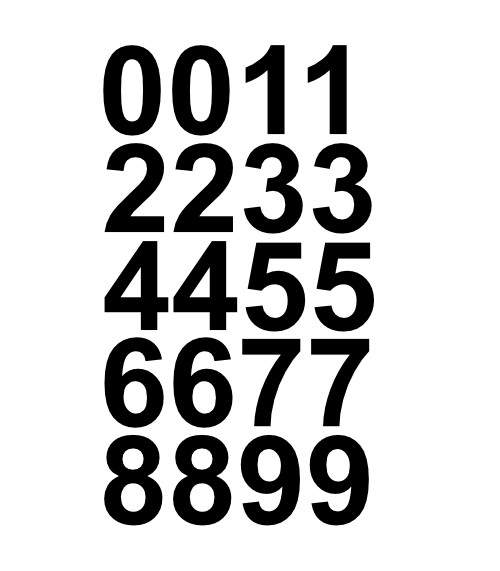 1″ Inch Premium Mailbox Number Vinyl Decal Sticker Sheet (Black)