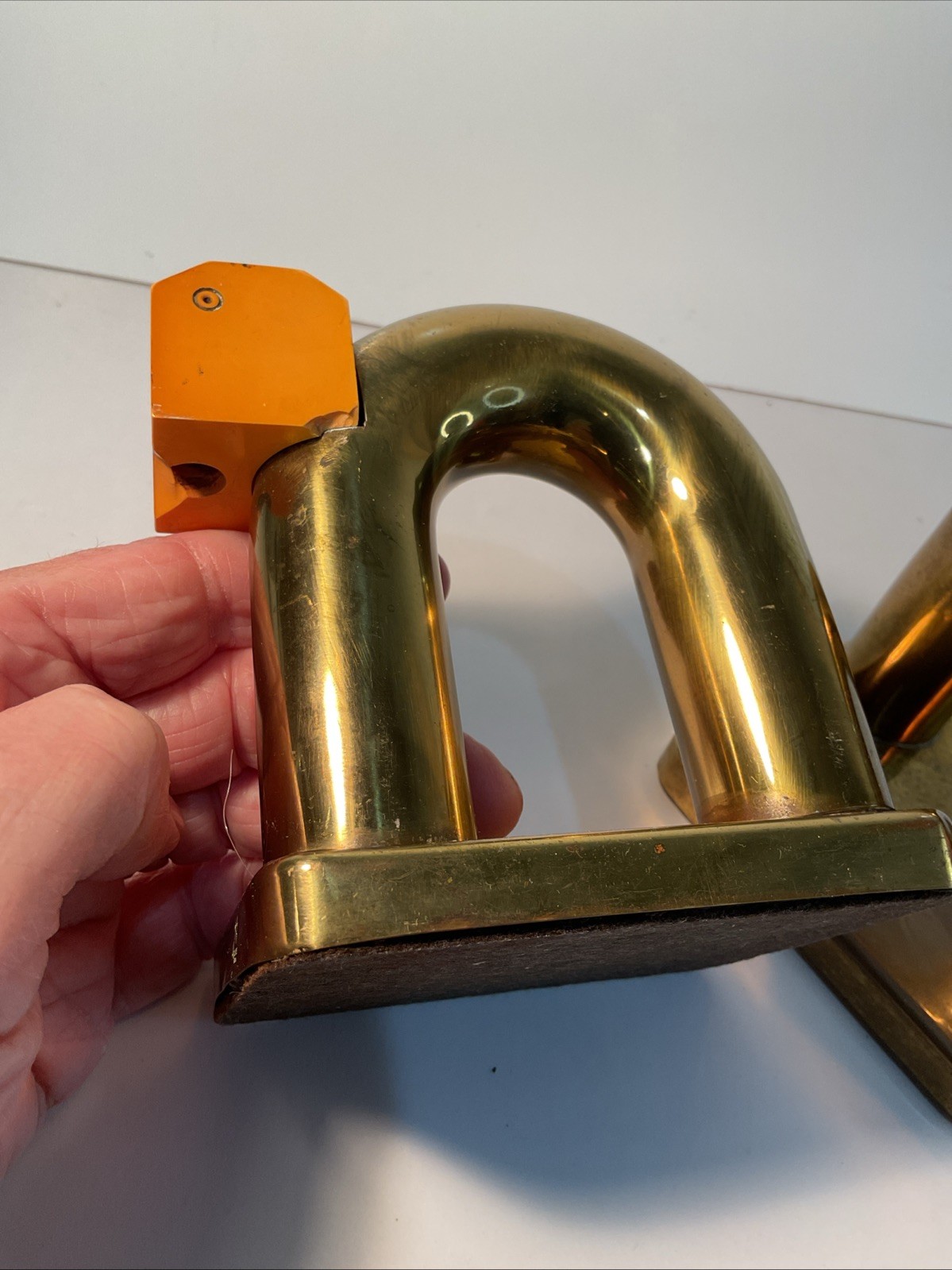 Chase Brass Elephant Bookends Walter Von Nessen Art Deco Gold Vintage Pair,READ