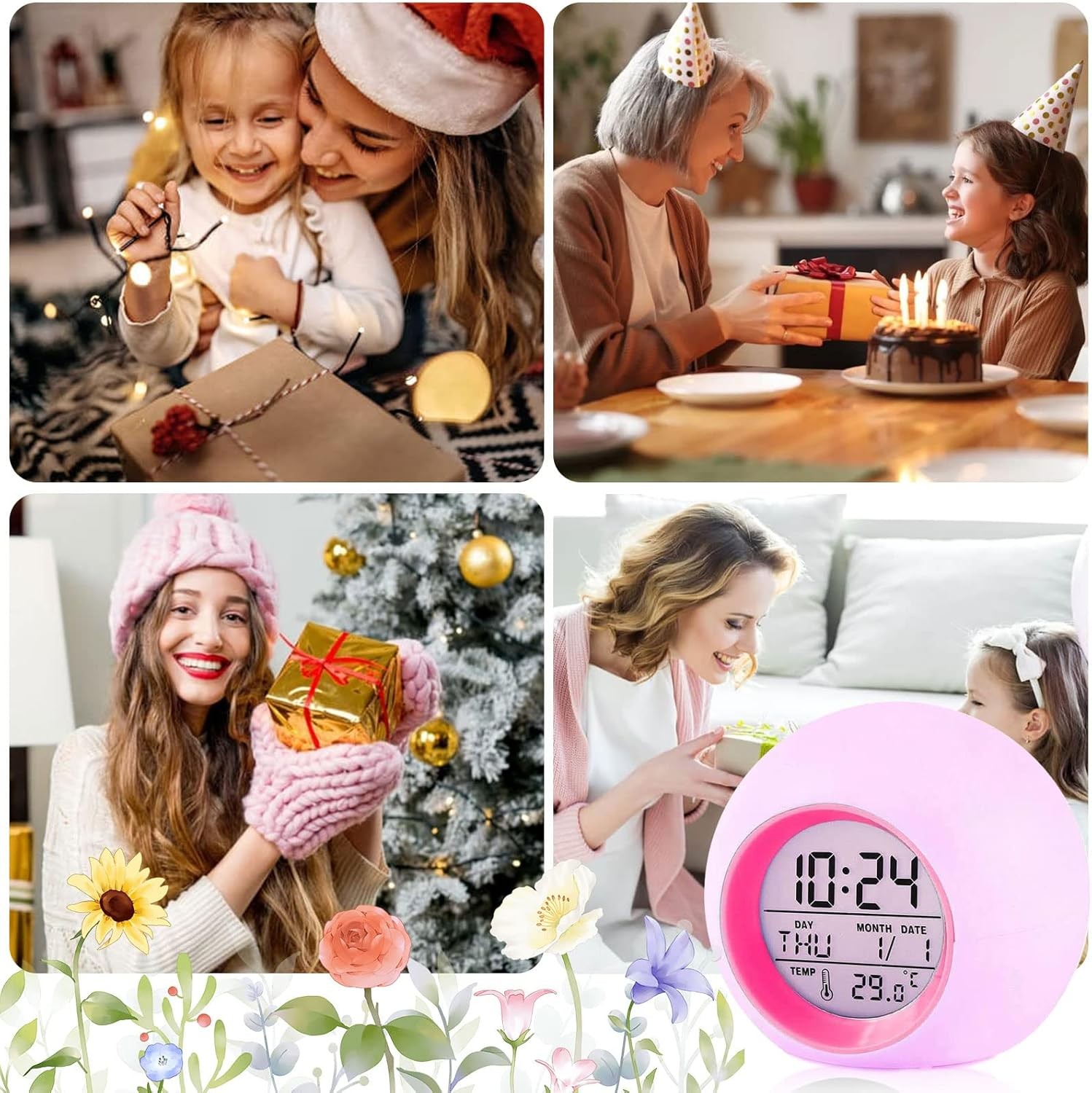 Color Changing Night Light,Snooze Touch Control Temperature for Kids’