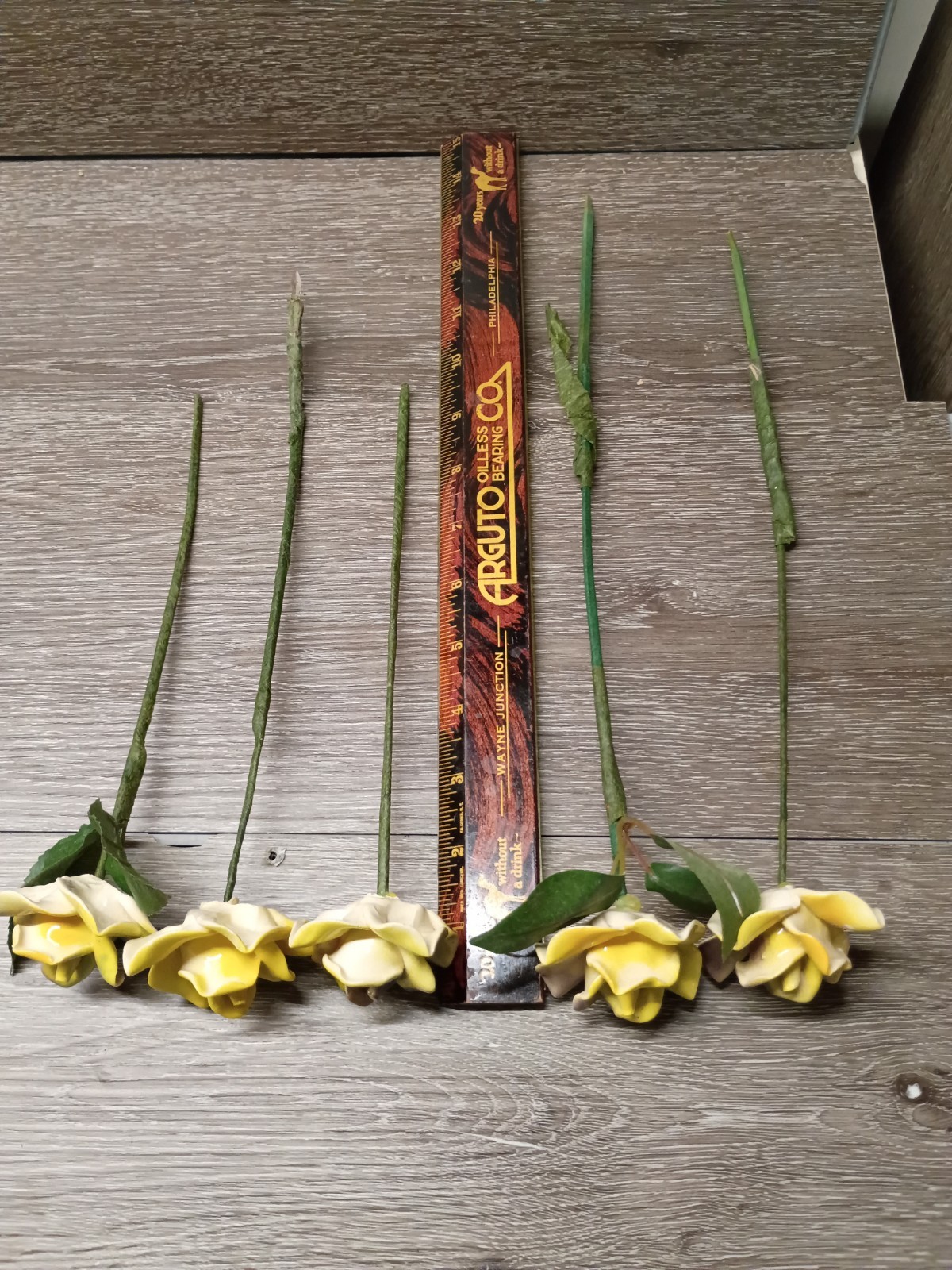 Stemmed Porcelain Flower Ceramic Decorative Floral Rose One (1) Flower