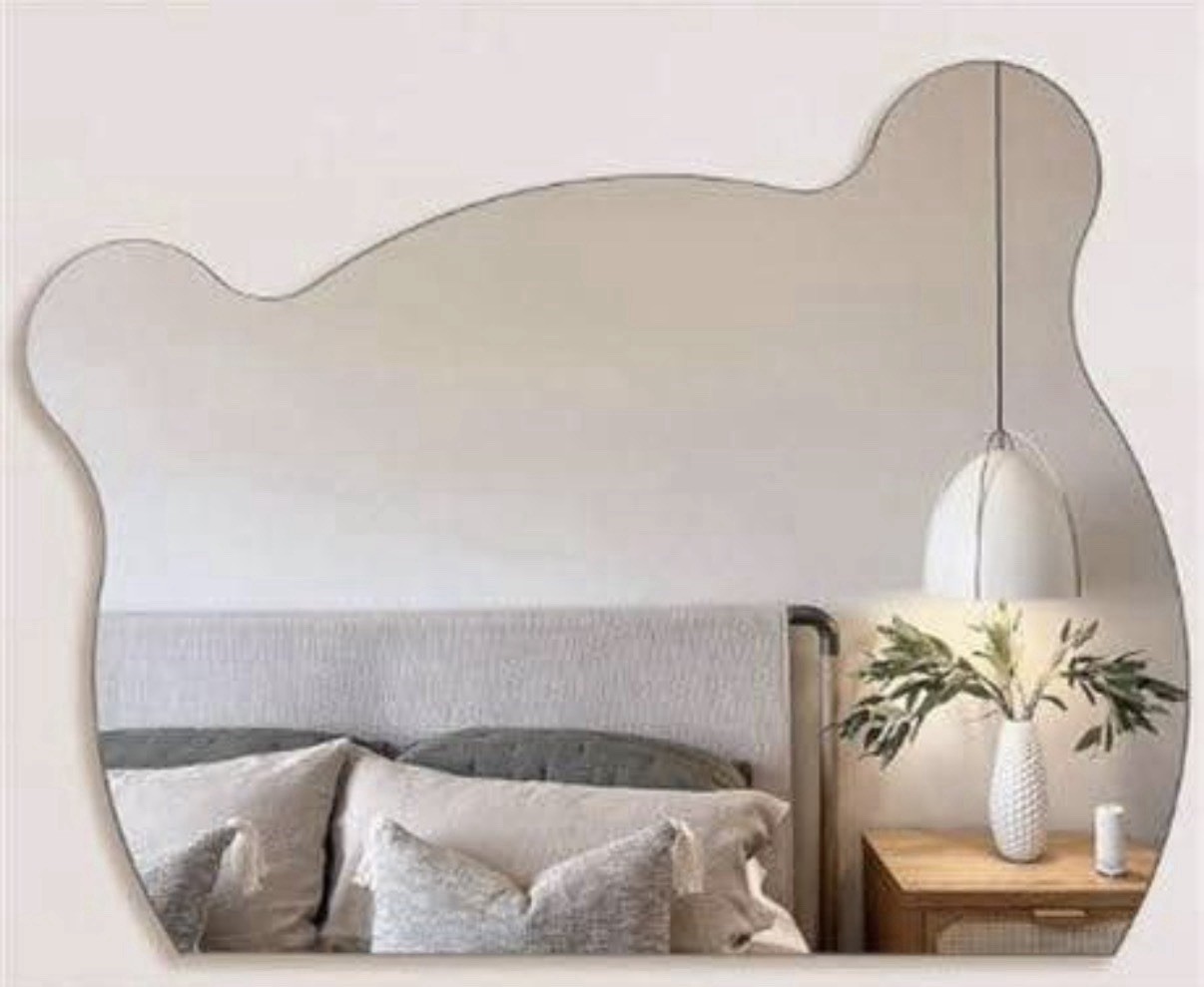 Stylish Design Irregular Mirror | Bathroom Mirror | Vanity Mirror Labubu Bear