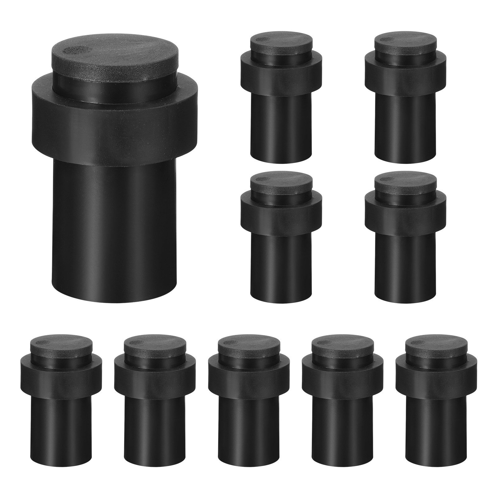 10Pcs 2.6″ Door Stopper Stainless Steel Floor Mount Door Stop with Rubber Bumper