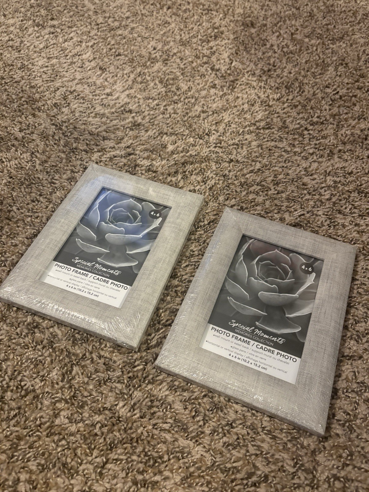 Special Moments Memories Collection 4×6 Gray MDF Frame 2-Pack Wall/Tabletop