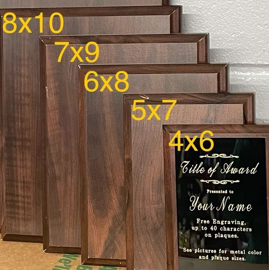 6×8 Custom Plaque Award. (see Pictures For Metal Color Options)