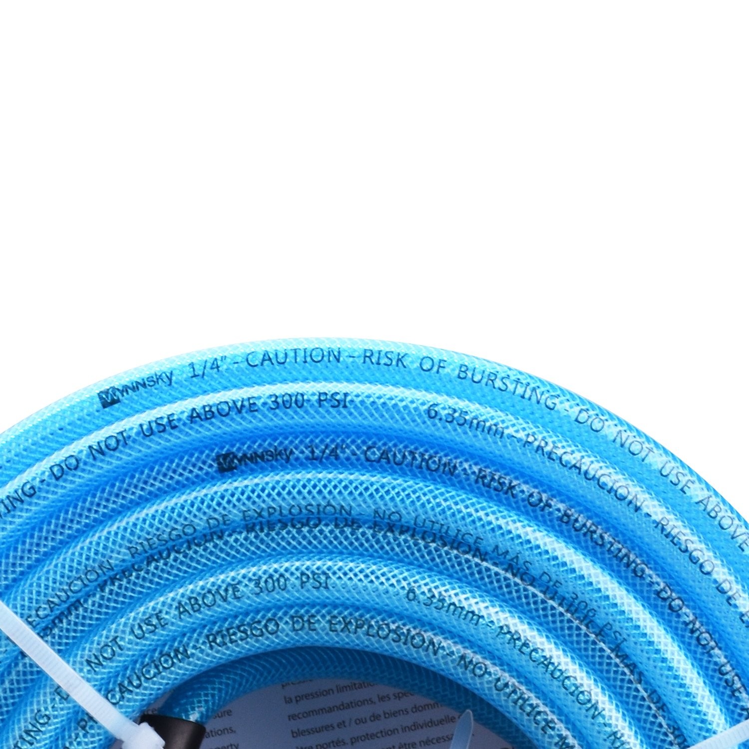 Wynnsky Reinforced Polyurethane Pu Air Hose 1/4X100Ft 300 Psi Air Compressor