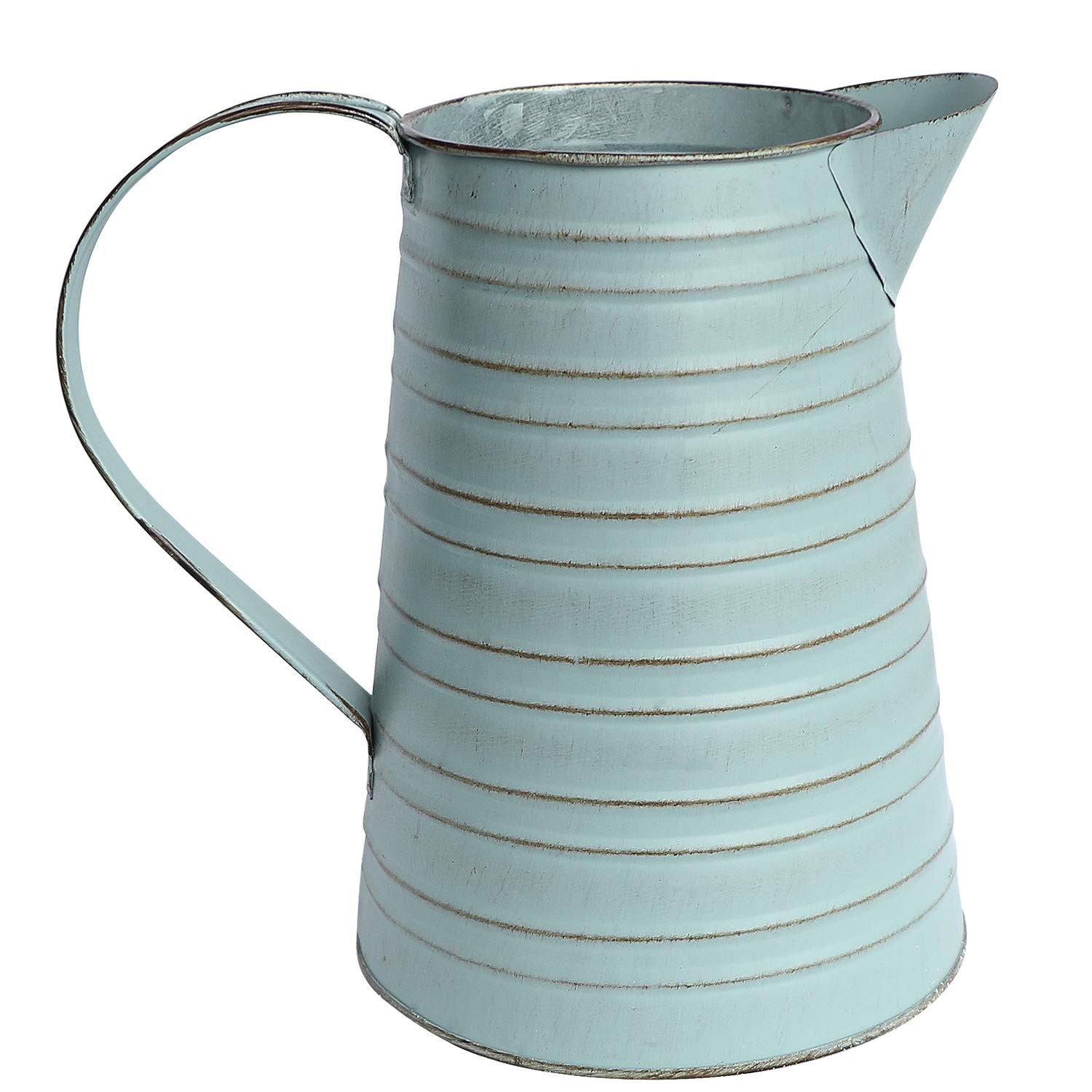 Shabby Chic Metal Jug Vase Pitcher Flower Holder for Home Decoration