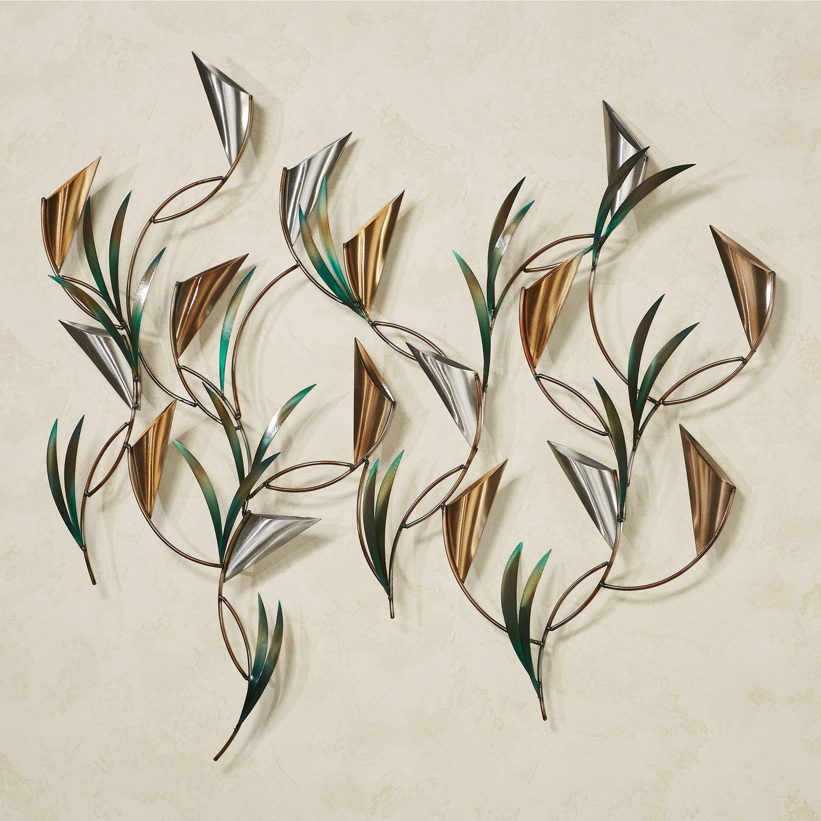 Symphony Nature Inspired Stainless Steel Wall Sculpture Metallic 37 by 34 Inches