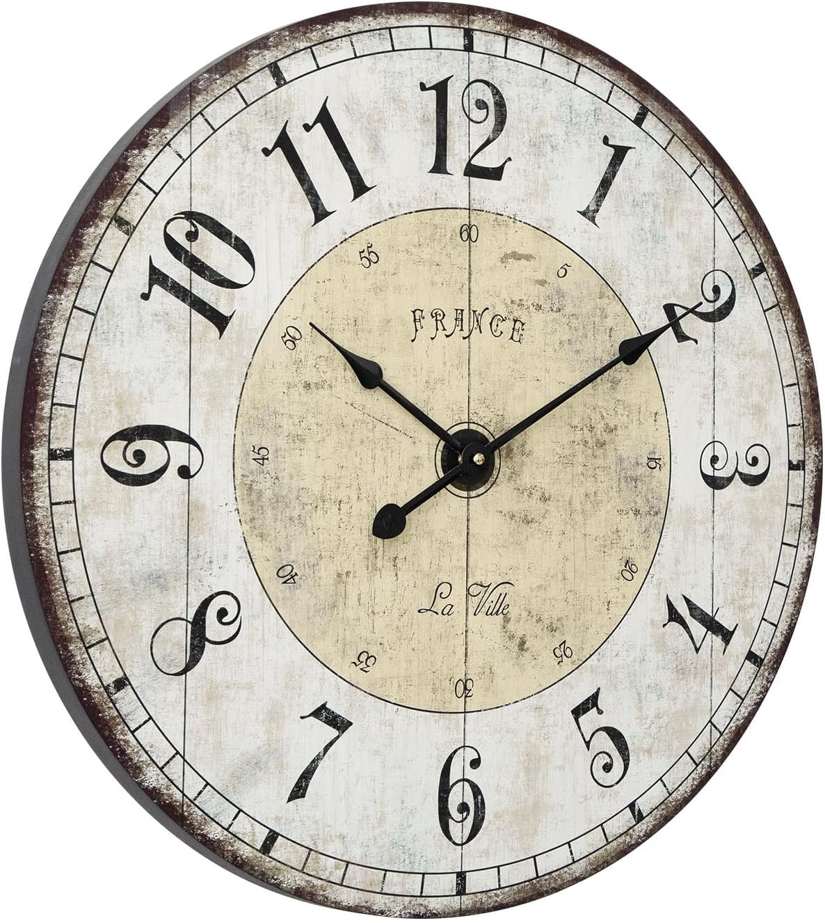 24 Inch Large Wall Clock, Rustic round Farmhouse Wall Clocks for Living Room Dec