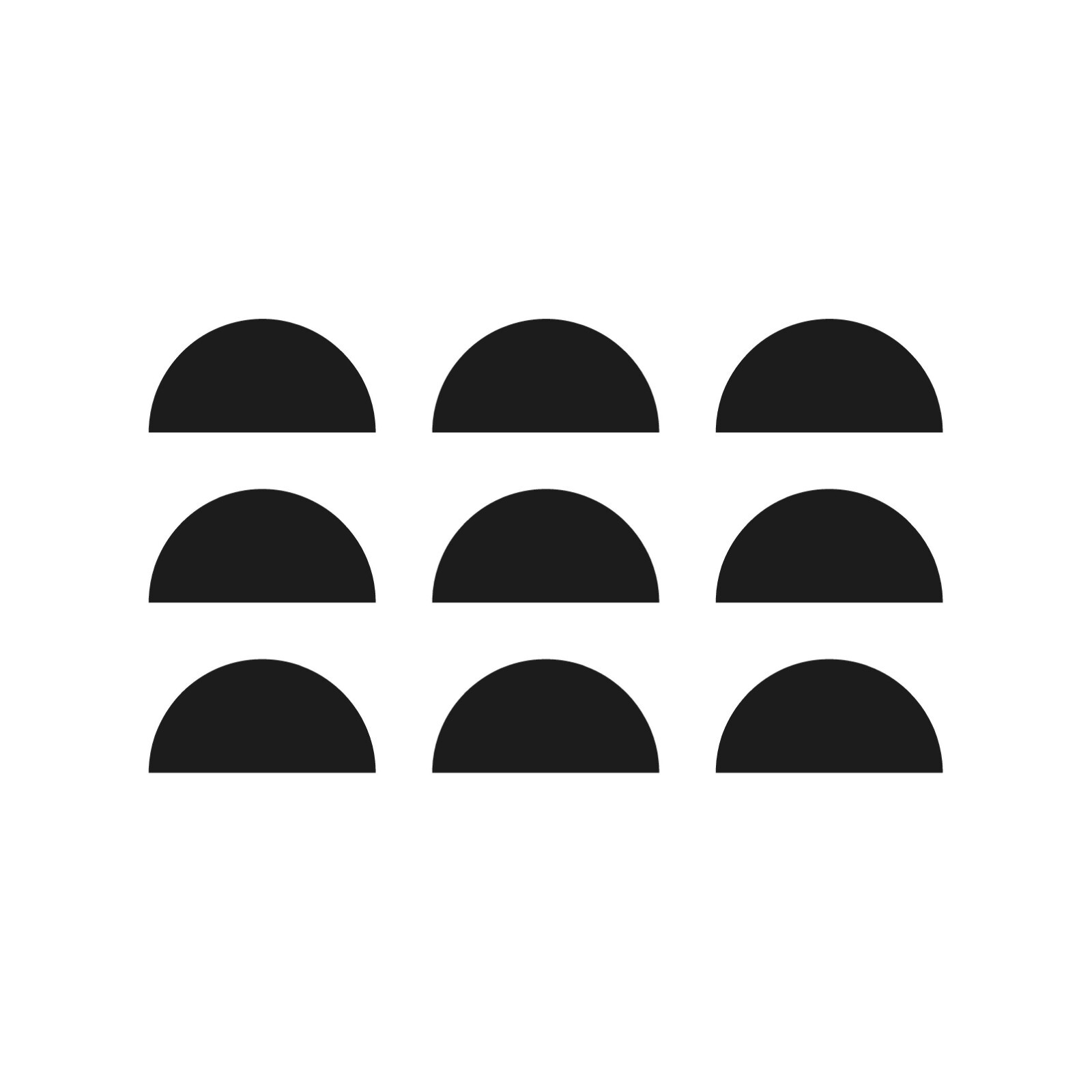 Set of 9 semicircle Shape Vinyl Decal Half Circle shape symbol Sticker