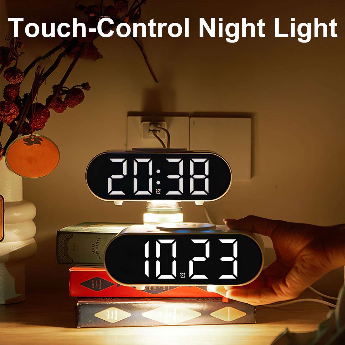 3-in-1 Smart Wireless Fast Phone Charger Night Light Led Digital Alarm Clock new
