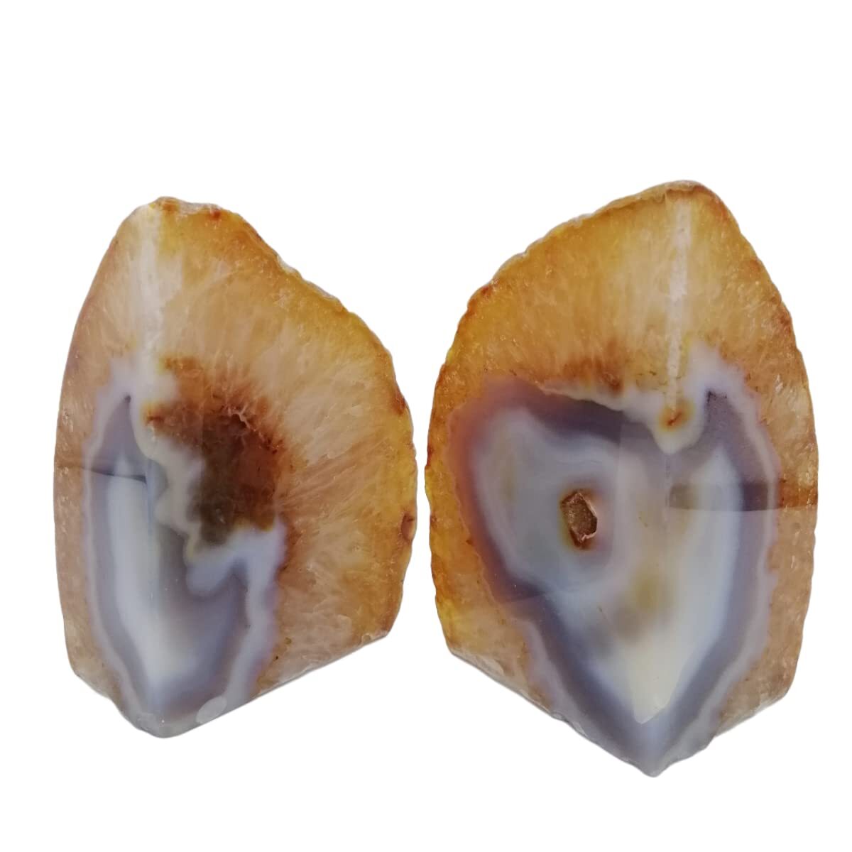 Agate Bookends Natural Decorative Crystal Geode Book Ends Small 2-3Lb for Hea…