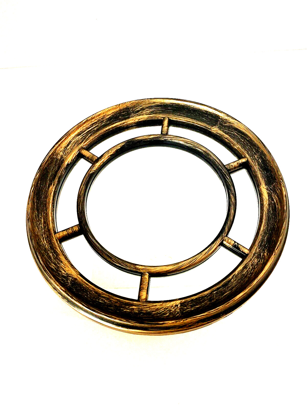 THREE (3) GOLDEN/BROWN ACCENT MIRROR 9 1/2″ In Diameter Home Interior