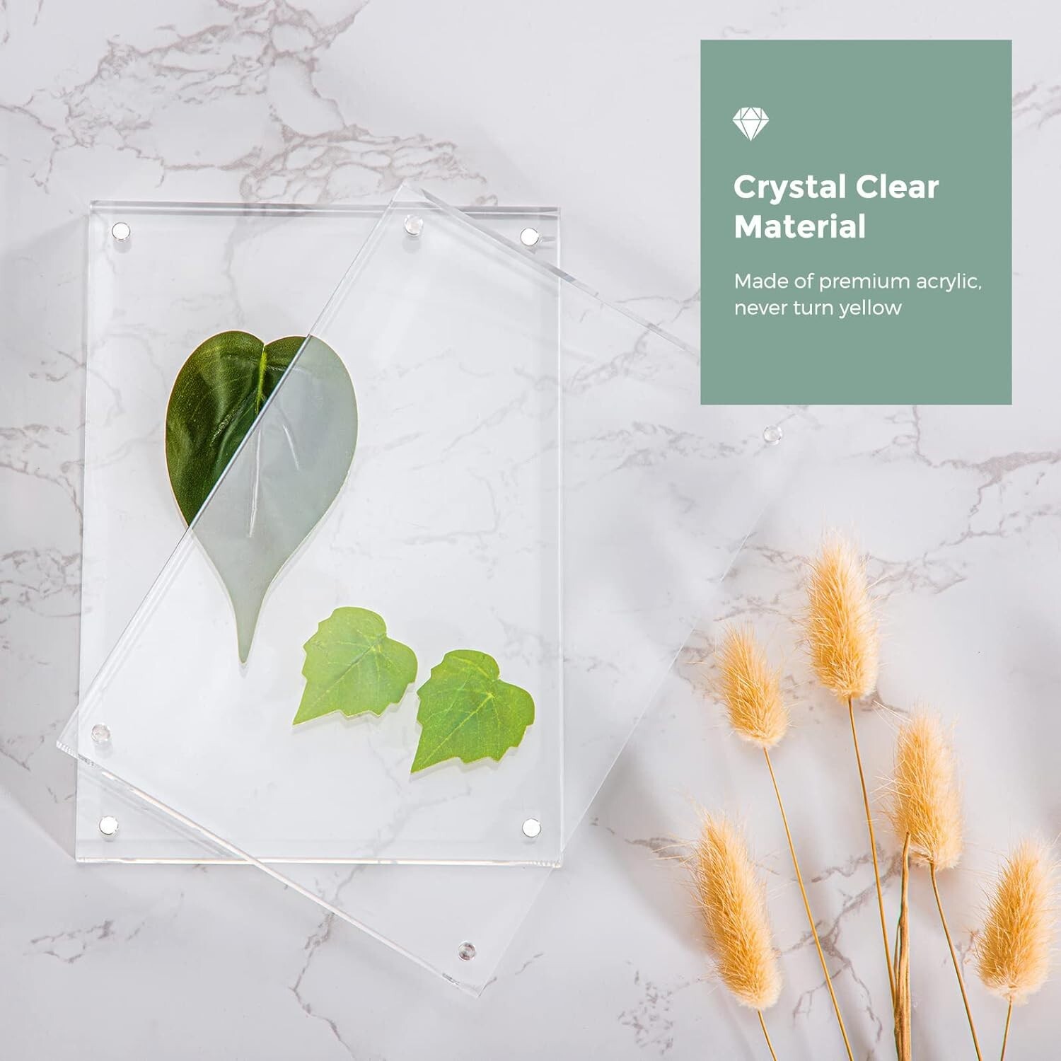 3 Pack Acrylic Picture Photo Frame Magnetic 5×7″ Clear Free standing 5×7 Inch