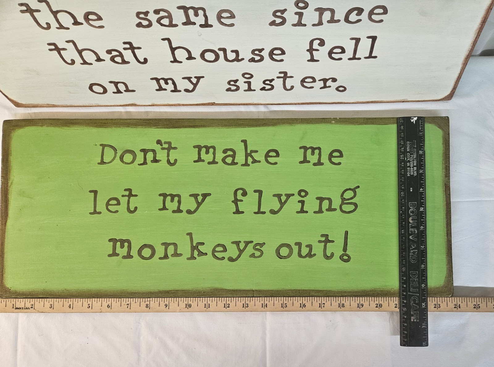 Pair 9.5″ x 24″ Wood FUNNY Wall Decor Signs or Plaques